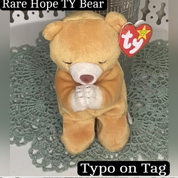 Vintage TY Beanie Babies Hope 1999 The Praying Bear RARE ERROR!! - Picture 1 of 8